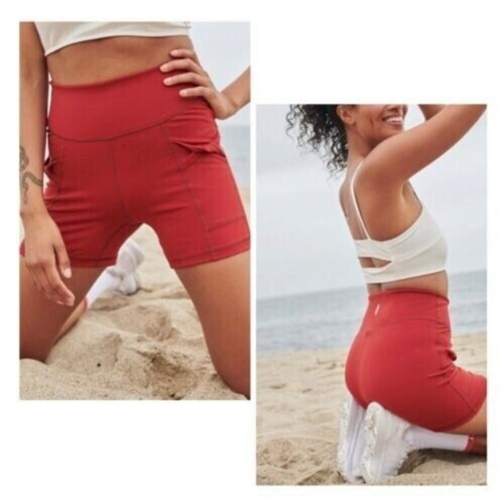 Free People FP Movement Wave Rider Shorts / Red Grape S Activewear NWT